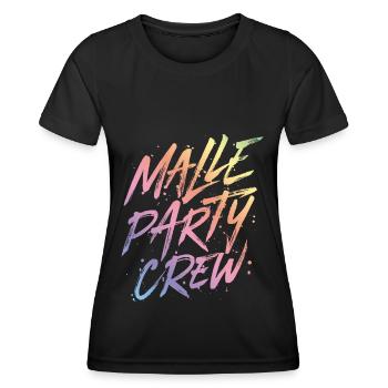 malle party crew bunt - Frauen Funktions-T-Shirt - Schwarz - Vorne - AI Model Female 172 light (172cm)