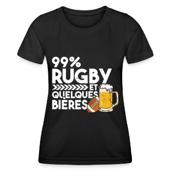 Rugby and beer - Women's Functional T-Shirt - black - Front - AI Model Female 172 light (172cm)