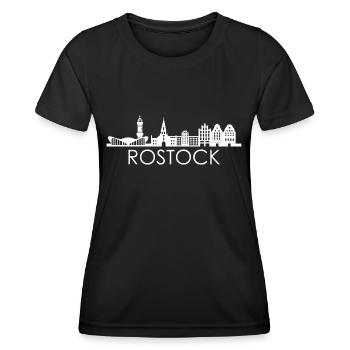 La ville de Rostock Skyline Allemagne Rostock - T-shirt sport Femme - noir - Devant - AI Model Female 172 light (172cm)