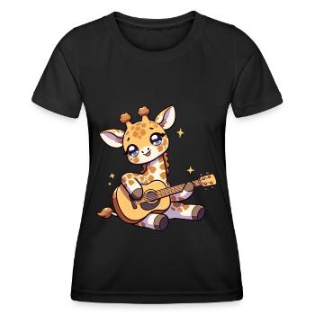 Girafe Jouer de la guitare Berceuse de guitare girafe - T-shirt sport Femme - noir - Devant - AI Model Female 172 light (172cm)