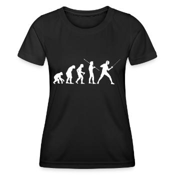 Fechtkampf Fechter Evolution Burschen Fechten - Frauen Funktions-T-Shirt - Schwarz - Vorne - AI Model Female 172 light (172cm)