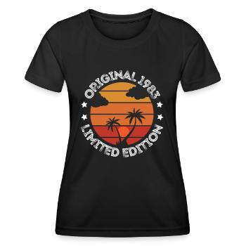 Original 1983 - Design en édition limitée - T-shirt sport Femme - noir - Devant - AI Model Female 172 light (172cm)
