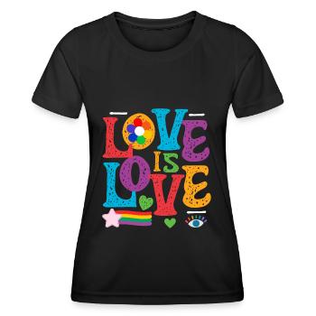 LOVE is Love LGBTQ Rainbow Pride - Women's Functional T-Shirt - black - Front - AI Model Female 172 light (172cm)