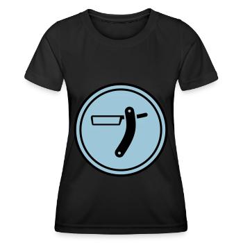 Shaving Barber Circle - Women's Functional T-Shirt - black - Front - AI Model Female 172 light (172cm)