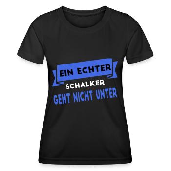 Schalker Schalke Gelsenkirchen Ruhrpott Fans - Frauen Funktions-T-Shirt - Schwarz - Vorne - AI Model Female 172 light (172cm)