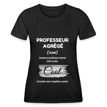 Professeur agrégé cool - T-shirt sport Femme - noir - Devant - AI Model Female 172 light (172cm)