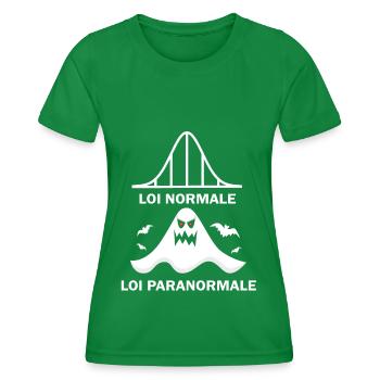 Loi normale loi paranormale Maths humour drôle - T-shirt sport Femme - vert - Devant - AI Model Female 172 dark (172cm)