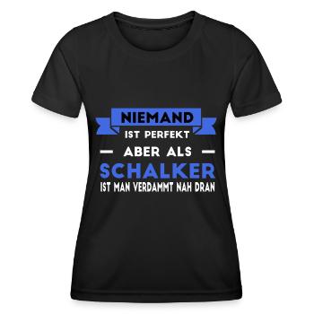 Schalker Schalke Gelsenkirchen Ruhrpott Fans - Frauen Funktions-T-Shirt - Schwarz - Vorne - AI Model Female 172 light (172cm)