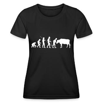Kuh Kühe Landwirt - Frauen Funktions-T-Shirt - Schwarz - Vorne - AI Model Female 172 light (172cm)