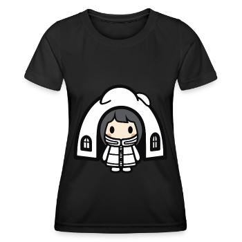 Bande dessinée d’hiver Eskimo Igloo - T-shirt sport Femme - noir - Devant - AI Model Female 172 light (172cm)