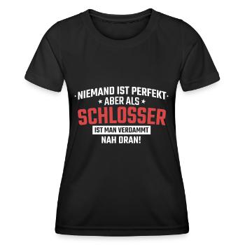 Schlosser - Frauen Funktions-T-Shirt - Schwarz - Vorne - AI Model Female 172 light (172cm)