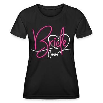 BRIDE CREW HEART BRIDE BACHELORETTE PARTY BACHELORETTE PARTY - Women's Functional T-Shirt - black - Front - AI Model Female 172 light (172cm)