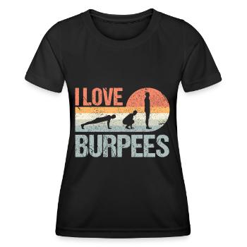 Burpees I Love Burpees - T-shirt sport Femme - noir - Devant - AI Model Female 172 light (172cm)