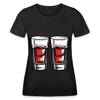 Verre à tequila - T-shirt sport Femme - noir - Devant - AI Model Female 172 light (172cm)