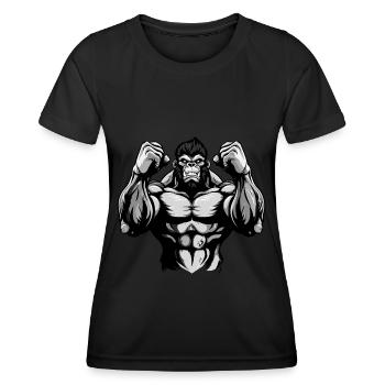 Entraînement musculaire Gorilla Gym - T-shirt sport Femme - noir - Devant - AI Model Female 172 light (172cm)