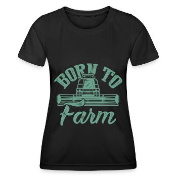 né à la ferme - T-shirt sport Femme - noir - Devant - AI Model Female 172 light (172cm)