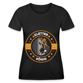 Klettern Bergsport Kletterer - Frauen Funktions-T-Shirt - Schwarz - Vorne - AI Model Female 172 light (172cm)