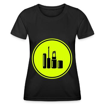 Icône Maquillage Cosmétiques - T-shirt sport Femme - noir - Devant - AI Model Female 172 light (172cm)