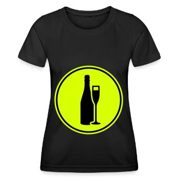 Red wine symbol - Women's Functional T-Shirt - black - Front - AI Model Female 172 light (172cm)