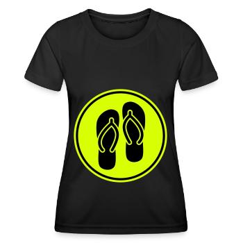 Icône Tongs - T-shirt sport Femme - noir - Devant - AI Model Female 172 light (172cm)