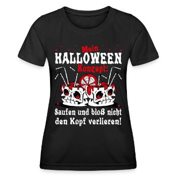 Halloween Sauf Team Geschenk Cocktail Gin Wein - Frauen Funktions-T-Shirt - Schwarz - Vorne - AI Model Female 172 light (172cm)