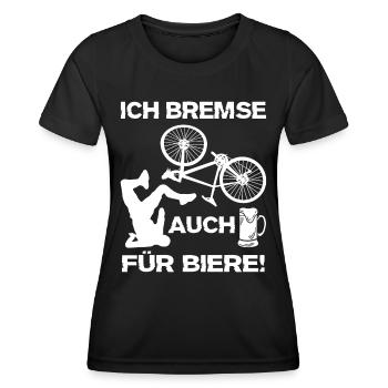 Lustige Fahrrad Sprüche Bier Spaß - Frauen Funktions-T-Shirt - Schwarz - Vorne - AI Model Female 172 light (172cm)