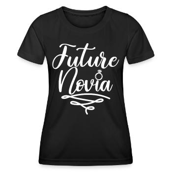 Future Novia Girlfriend Engagement Wedding Gift - Women's Functional T-Shirt - black - Front - AI Model Female 172 light (172cm)
