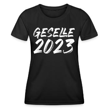 Gesellenprüfung Gesellenbrief Geselle 2023 - Frauen Funktions-T-Shirt - Schwarz - Vorne - AI Model Female 172 light (172cm)