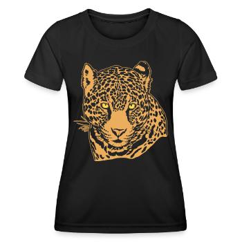 Jaguar Face Graphique Cool Big Cat Wild Animal Lover - T-shirt sport Femme - noir - Devant - AI Model Female 172 light (172cm)