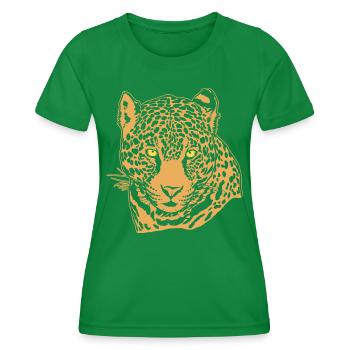 Jaguar Face Graphique Cool Big Cat Wild Animal Lover - T-shirt sport Femme - vert - Devant - AI Model Female 172 dark (172cm)