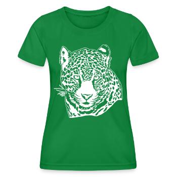 Jaguar Face Graphique Cool Big Cat Wild Animal Lover - T-shirt sport Femme - vert - Devant - AI Model Female 172 dark (172cm)
