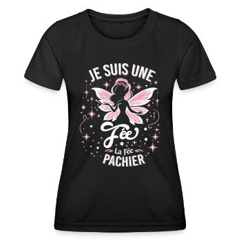 Je Suis Une Fée La Fée Pachier Cadeau Femme Humour - T-shirt sport Femme - noir - Devant - AI Model Female 172 light (172cm)