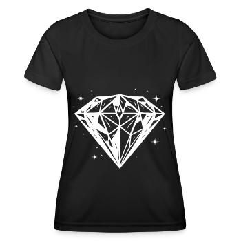 Diamond jewel symbol silhouette - Women's Functional T-Shirt - black - Front - AI Model Female 172 light (172cm)