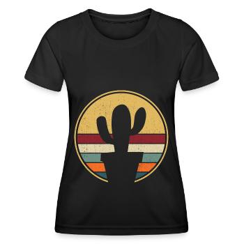 Cactus arbuste Cactus piquant jardinier de jardin - T-shirt sport Femme - noir - Devant - AI Model Female 172 light (172cm)