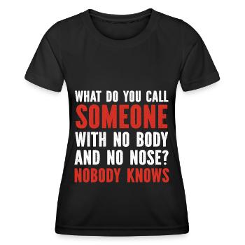Père blagues Papa Blagues - T-shirt sport Femme - noir - Devant - AI Model Female 172 light (172cm)
