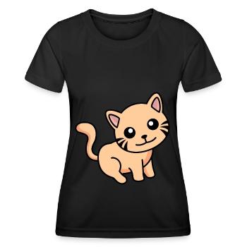 Cat Comic Animal - Women's Functional T-Shirt - black - Front - AI Model Female 172 light (172cm)