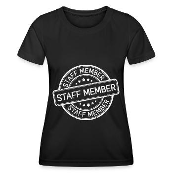 Staff Mitglied - Frauen Funktions-T-Shirt - Schwarz - Vorne - AI Model Female 172 light (172cm)