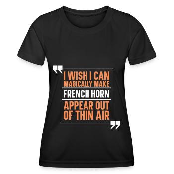 French Horn Hornist - Frauen Funktions-T-Shirt - Schwarz - Vorne - AI Model Female 172 light (172cm)