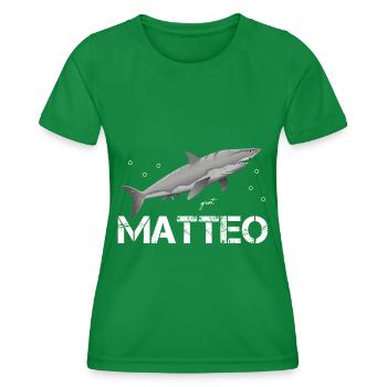 Matteo Birthday Matteo - Women's Functional T-Shirt - kelly green - Front - AI Model Female 172 dark (172cm)