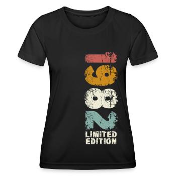 Millésime 1982 Born Cadeau d’anniversaire - T-shirt sport Femme - noir - Devant - AI Model Female 172 light (172cm)