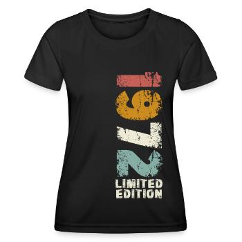 Né en 1972 Cadeau d’anniversaire - T-shirt sport Femme - noir - Devant - AI Model Female 172 light (172cm)