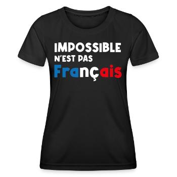 impossible n'est pas français - T-shirt sport Femme - noir - Devant - AI Model Female 172 light (172cm)