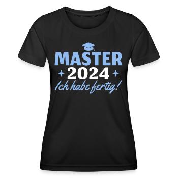 Master 2024 Bestandene Masterprüfung Abschluss - Frauen Funktions-T-Shirt - Schwarz - Vorne - AI Model Female 172 light (172cm)