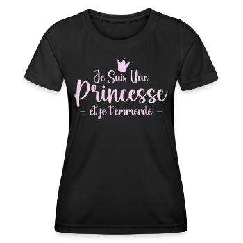 Ich bin eine Prinzessin und ficke dich - Frauen Funktions-T-Shirt - Schwarz - Vorne - AI Model Female 172 light (172cm)