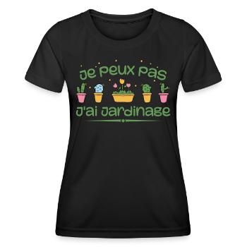 Ich kann keine Gartenarbeit haben - Frauen Funktions-T-Shirt - Schwarz - Vorne - AI Model Female 172 light (172cm)