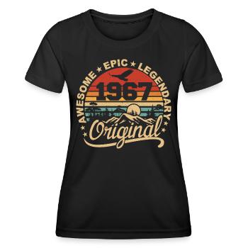 Original 1967 Geburtstagsgeschenk 1967 Retro 1967 - Frauen Funktions-T-Shirt - Schwarz - Vorne - AI Model Female 172 light (172cm)