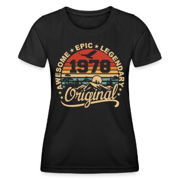 Original 1978 Geburtstagsgeschenk 1978 Retro 1978 - Frauen Funktions-T-Shirt - Schwarz - Vorne - AI Model Female 172 light (172cm)
