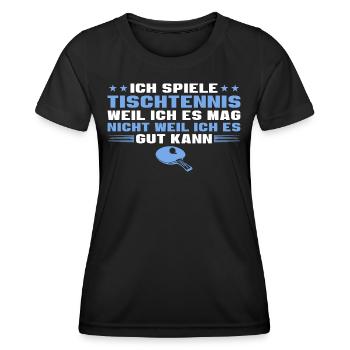 Tischtennis Weil ich es mag - Frauen Funktions-T-Shirt - Schwarz - Vorne - AI Model Female 172 light (172cm)
