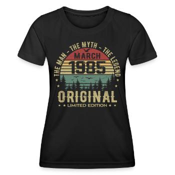 Gift for the 40th Anniversary Original March 1985 - Women's Functional T-Shirt - black - Front - AI Model Female 172 light (172cm)