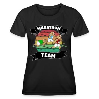 Marathon - Frauen Funktions-T-Shirt - Schwarz - Vorne - AI Model Female 172 light (172cm)